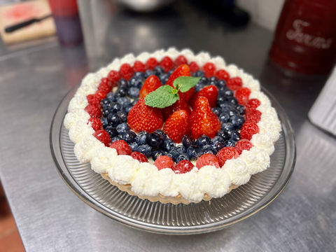 Fresh berry tart at La Dolce Vita